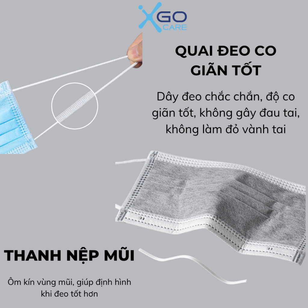 Khẩu trang y tế 4 lớp kháng khuẩn cao cấp Hộp 50 cái Khánh An