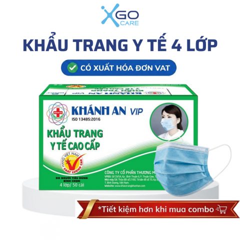 Khẩu Trang Y Tế 4 Lớp Kháng Khuẩn Cao Cấp Hộp 50 Cái Khánh An KAKTL1O