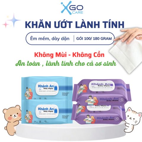 Khăn ướt cho bé không mùi baby wipes Khánh An an toàn phù hợp cho mọi loại da đặc biệt là làn da nhạy cảm và trẻ em