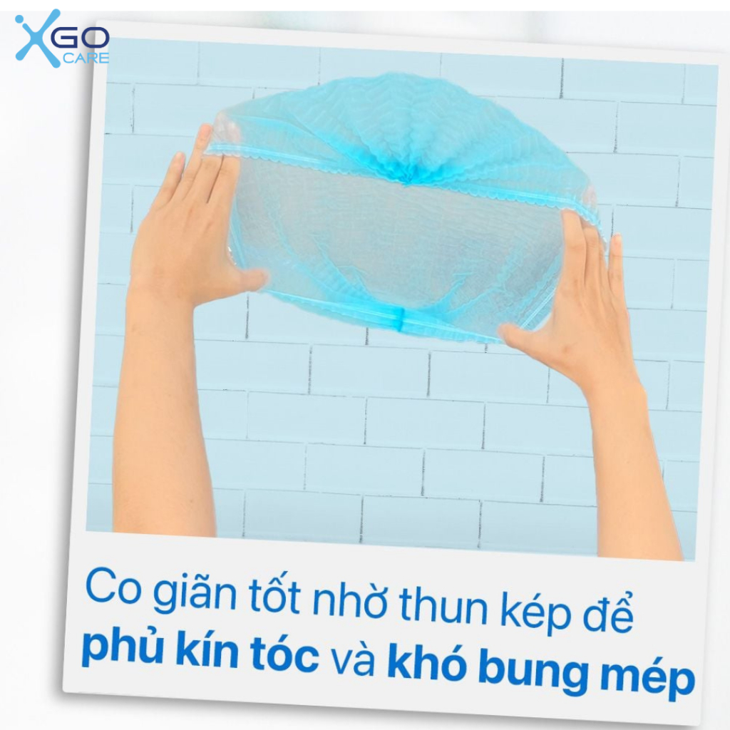 Mũ trùm đầu y tế nón con sâu tiệt trùng bao tóc y tế ngăn bụi vi khuẩn hiệu quả