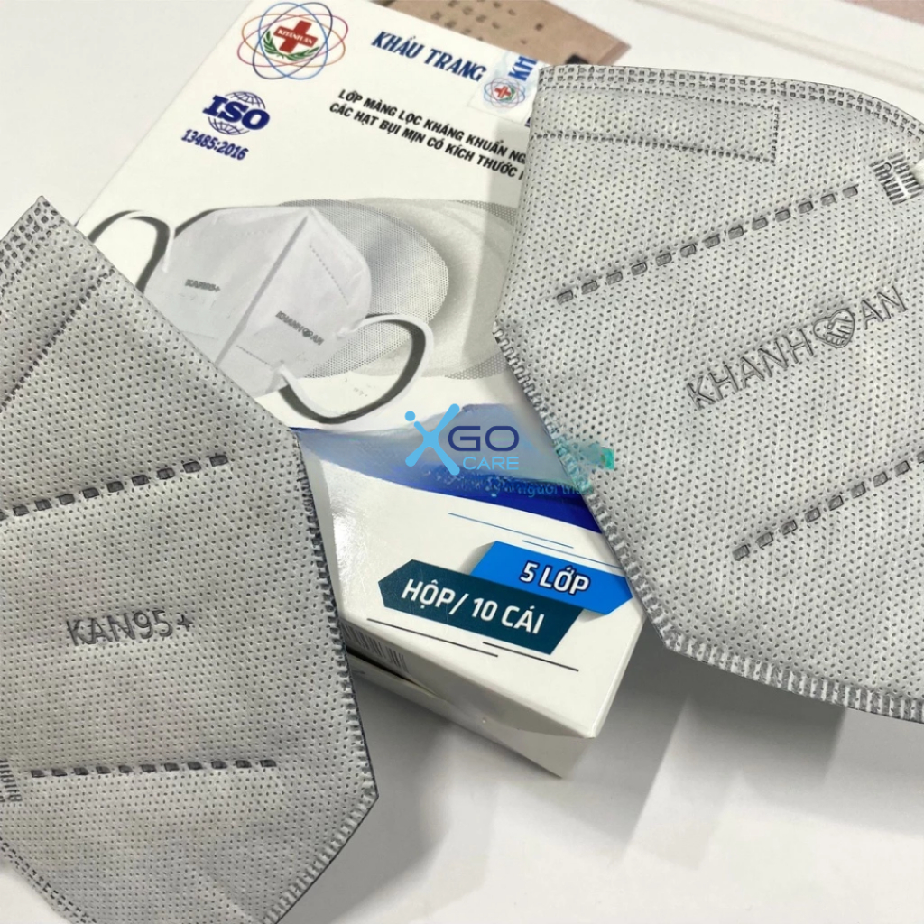 Khẩu trang y tế N95 chính hãng 5 lớp kháng khuẩn Khánh An KAN95 hộp 10 cái có mút đệm mũi êm chống mờ kính KAKAN95O