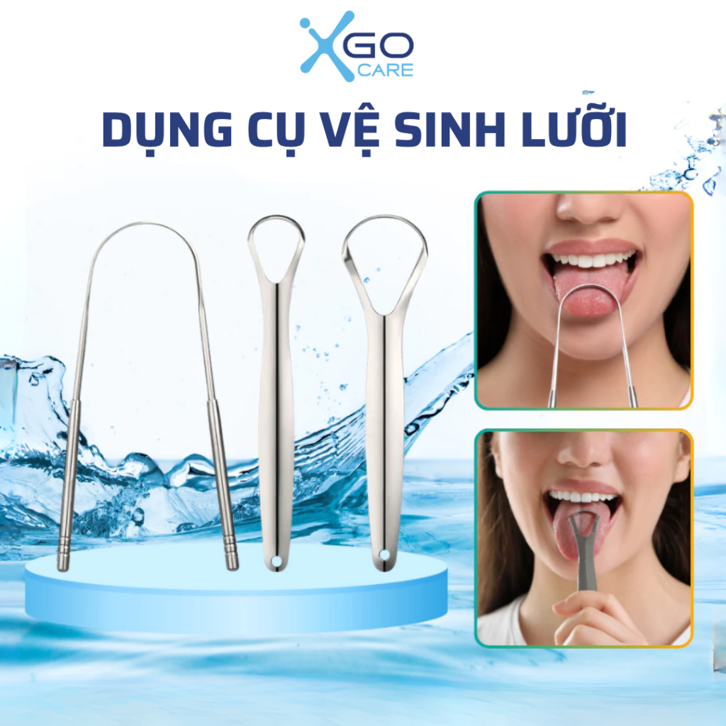 Cạo lưỡi cùng dụng cụ vệ sinh lưỡi chống rỉ sét an toàn giúp chống hôi miệng sạch lưỡi CN018