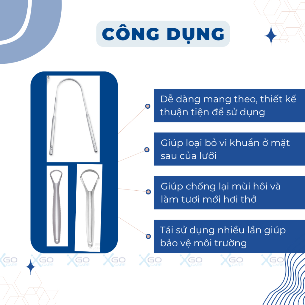 Cạo lưỡi cùng dụng cụ vệ sinh lưỡi chống rỉ sét an toàn giúp chống hôi miệng sạch lưỡi CN018