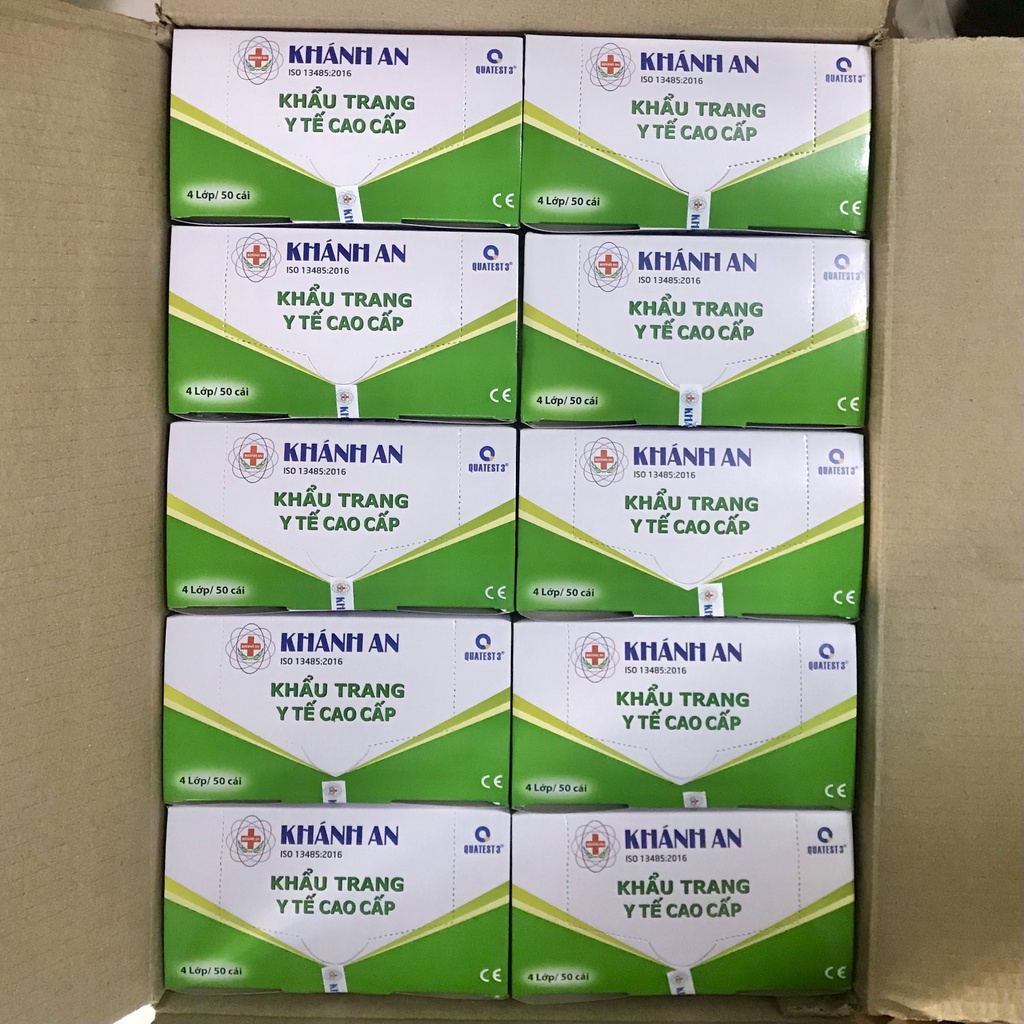 Khẩu trang khánh an thùng y tế 4 lớp kháng khuẩn 50 hộp x50KAKT