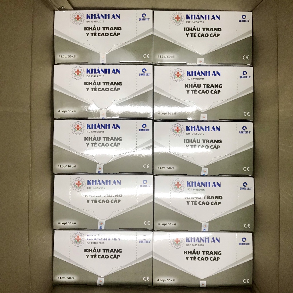Khẩu trang khánh an thùng y tế 4 lớp kháng khuẩn 50 hộp x50KAKT