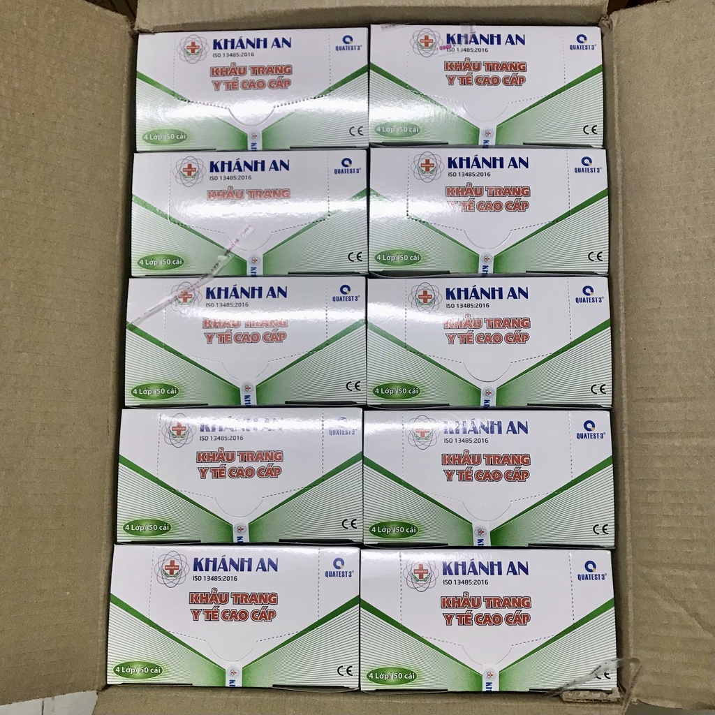 Khẩu trang khánh an thùng y tế 4 lớp kháng khuẩn 50 hộp x50KAKT