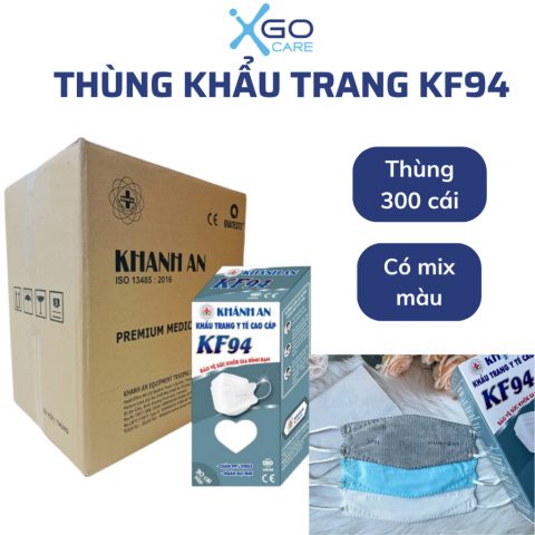Thùng khẩu trang Khánh an KF94 Khánh An 300 cái 4 lớp kháng khuẩn chống nắng ngăn bụi min pm2.5 bảo vệ da mặt x10KAKF94O