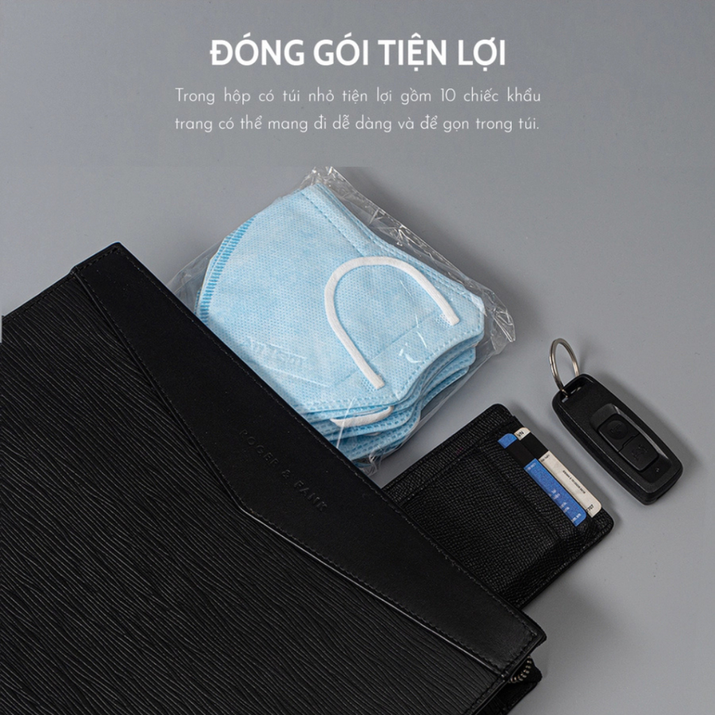 Set 5 bịch 50 cái khẩu trang 6d mask 4 lớp kháng khuẩn ngăn bụi mịn thiết kế thời trang chính hãng An Tâm