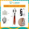 Dụng cụ chà gót chân tẩy da chết hộp inox tay cầm gỗ cao cấp kèm dao cạo thay thế CN041