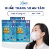 Set 5 bịch 50 cái khẩu trang 5d mask kháng khuẩn ngăn bụi mịn mềm mại không lem son chính hãng An Tâm  AT5DO