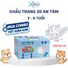 Hộp 50 cái Khẩu trang trẻ em 3D An Tâm đa lớp kháng khuẩn ngăn ngừa bụi mịn cho bé từ 3-8 tuổi AT3D50C