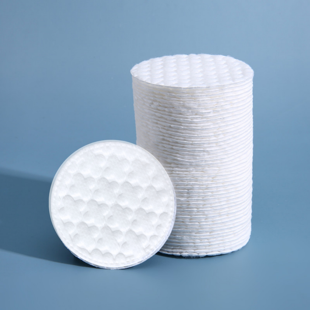 Bông tẩy trang tròn 150 miếng cotton pads Khánh An dày lớp bông mềm mịn thấm hút tốt không đau rát khi sử dụng KABTT