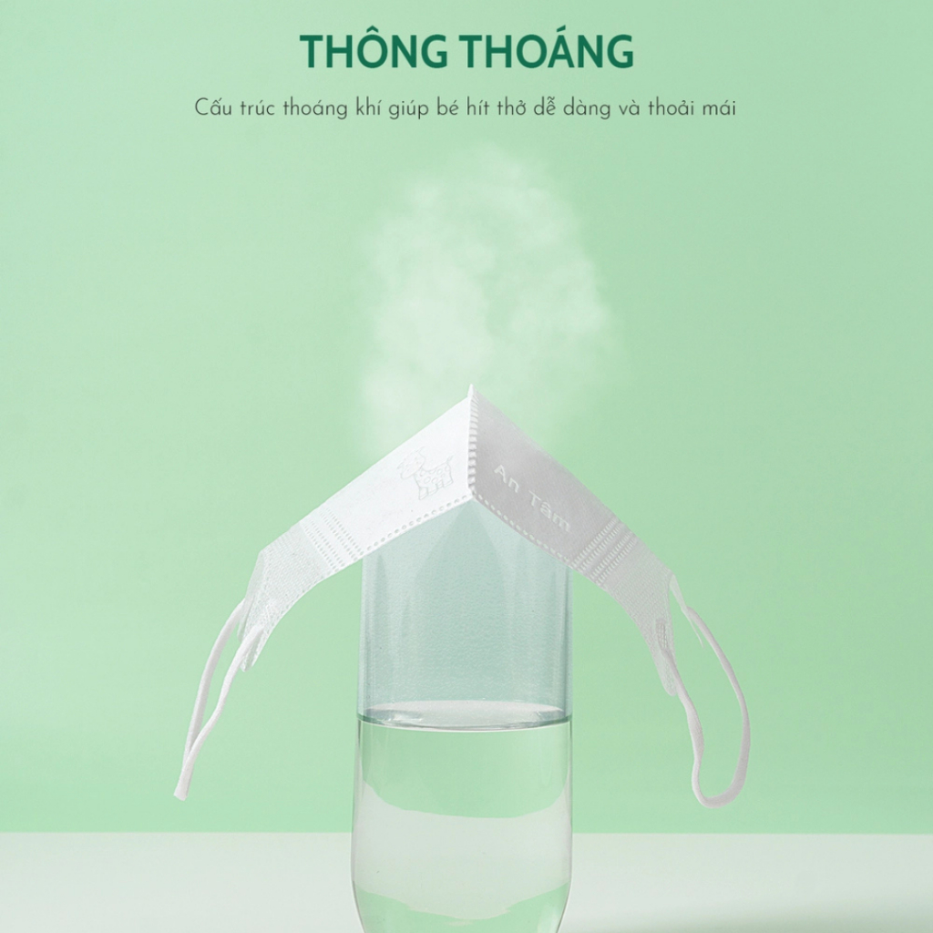 Thùng 100 cái khẩu trang 5D cho bé An Tâm 3 tuổi đến 8 tuổi bé gái bé trai nhiều họa tiết đáng yêu hộp 10 cái x10AT5DC