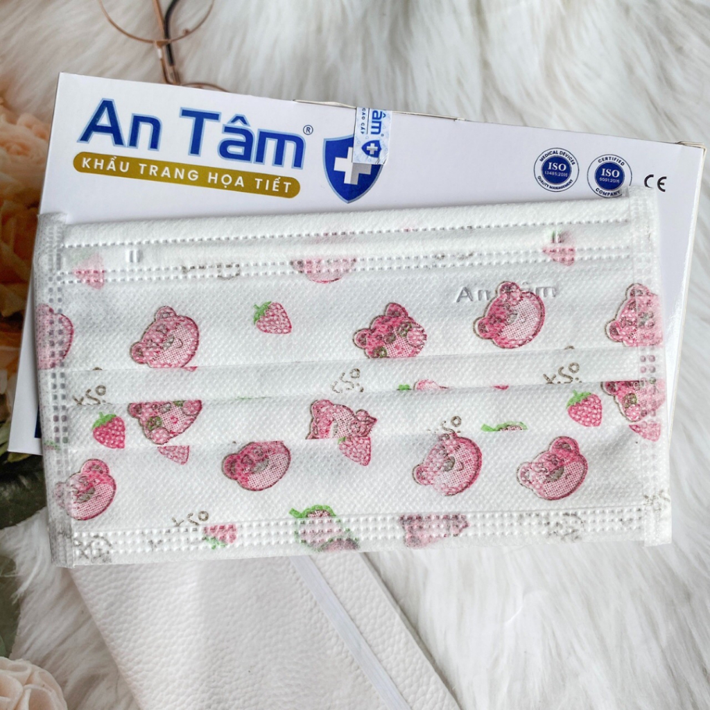 Thùng khẩu trang y tế An Tâm giá sỉ kháng khuẩn chống tia uv không xù lông nhiều màu thùng 50 hộp x50ATKTL1O