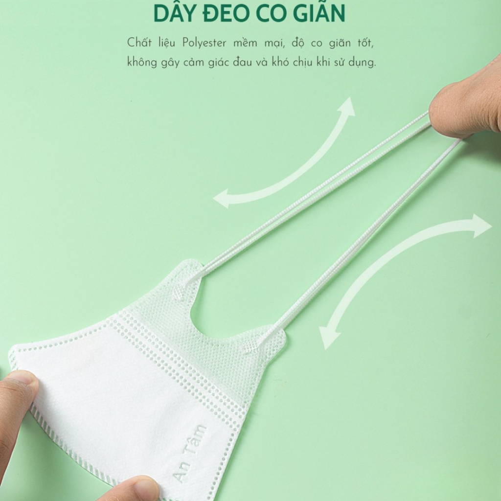 Combo 50 cái khẩu trang 5D cho bé 3 tuổi đến 8 tuổi bé gái bé trai nhiều họa tiết đáng yêu 5D An Tâm hộp 10 cái x5AT5DC