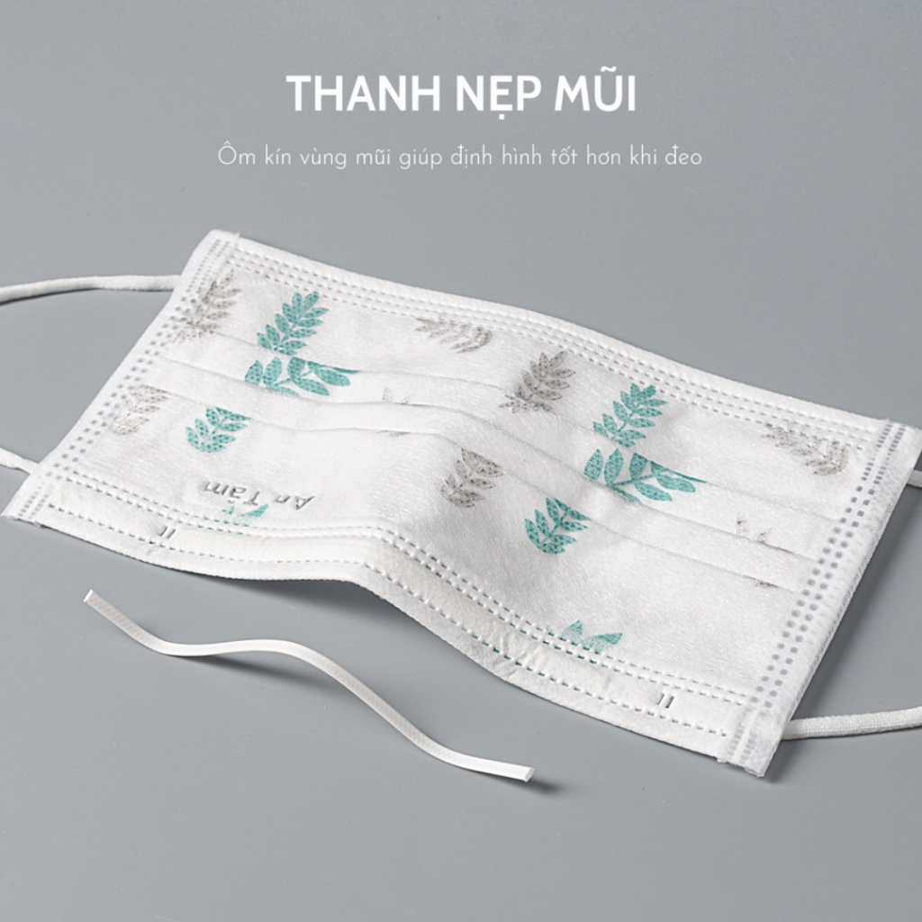 Khẩu trang An Tâm khẩu trang in hình họa tiết dễ thương cao cấp 4 lớp kháng khuẩn chống thấm nước lọc bụi hộp 50c ATHTOH
