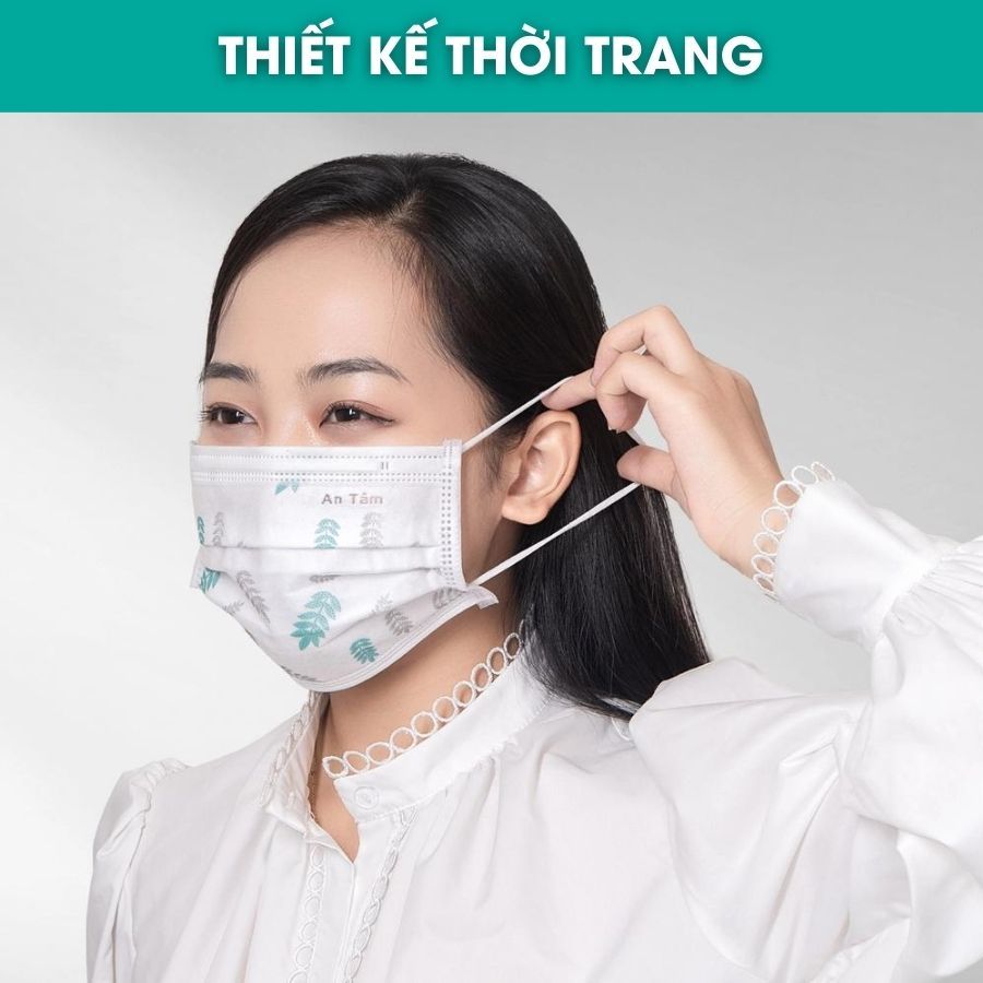 Khẩu trang An Tâm khẩu trang in hình họa tiết dễ thương cao cấp 4 lớp kháng khuẩn chống thấm nước lọc bụi hộp 50c ATHTOH