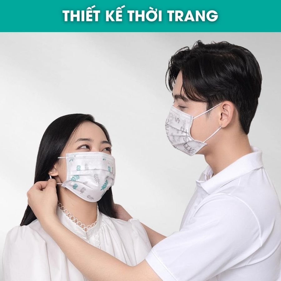 Khẩu trang An Tâm khẩu trang in hình họa tiết dễ thương cao cấp 4 lớp kháng khuẩn chống thấm nước lọc bụi hộp 50c ATHTOH