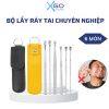 Bộ lấy ráy tai 6 món chuyên nghiệp với thép không gỉ an toàn cho tai có túi da nhỏ gọn tiện lợi dễ dàng mang theo
