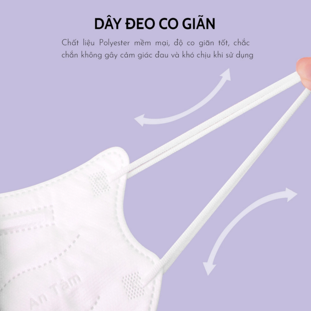 Set 50 cái khẩu trang trẻ em 6D An Tâm hoạt hình kháng khuẩn cho bé từ 3 đến 8 tuổi giúp lọc bụi dễ thở x5AT6DC