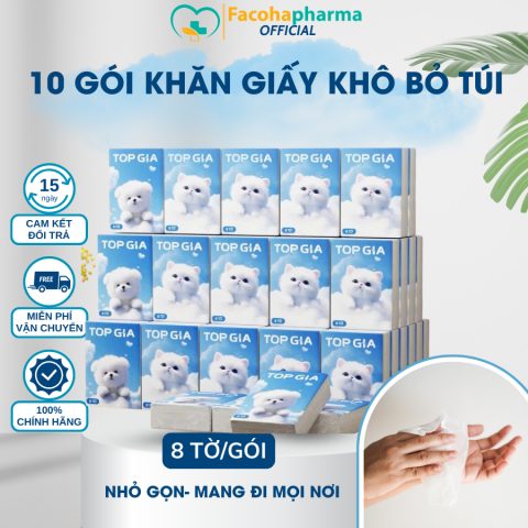 Khăn giấy khô mini bỏ túi 3 lớp không mùi siêu tiện dụng dễ dàng mang theo gói 7 tờ set 10 bịch nhỏ