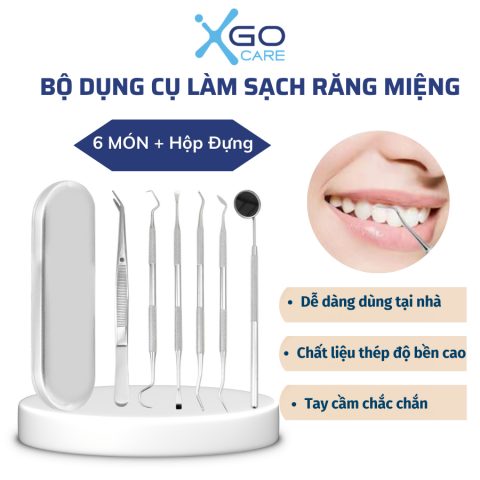Bộ dụng cụ làm sạch răng miệng vệ sinh răng miệng bằng inox 304 chuyên dụng CN014