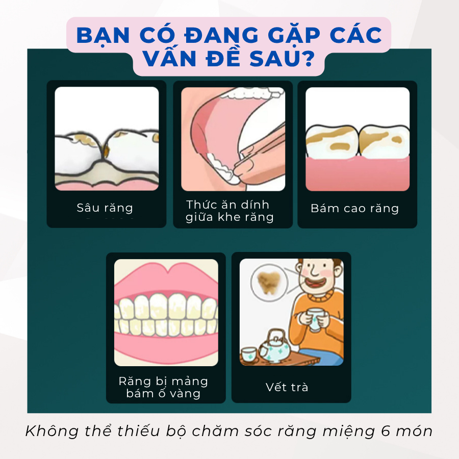 Bộ dụng cụ làm sạch răng miệng vệ sinh răng miệng bằng inox 304 chuyên dụng CN014