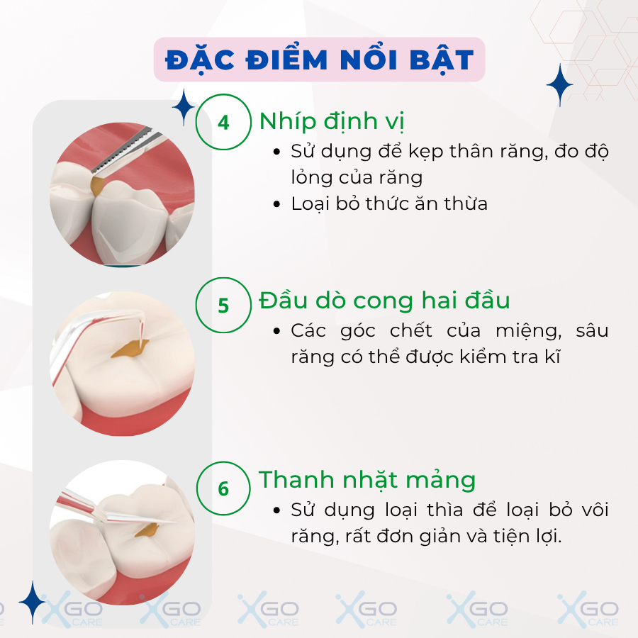 Bộ dụng cụ làm sạch răng miệng vệ sinh răng miệng bằng inox 304 chuyên dụng CN014