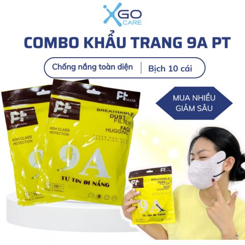 Khẩu trang 9a  chống nắng PT mask thời trang combo 50 cái 5 lớp thiết kế vành to che nắng tia uv toàn diện