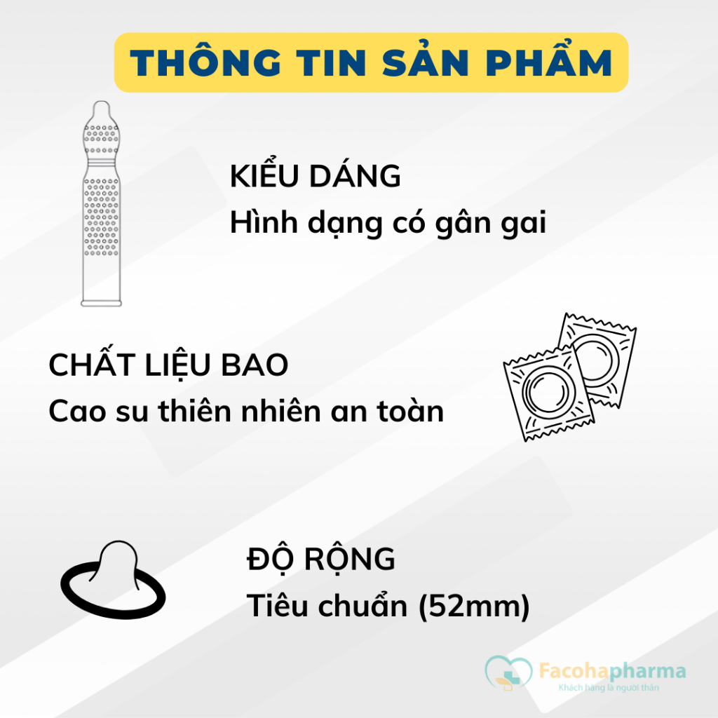 Bao cao su có gai Sagami White Box siêu mỏng tăng kích thích kéo dài quan hệ hộp 10 cái