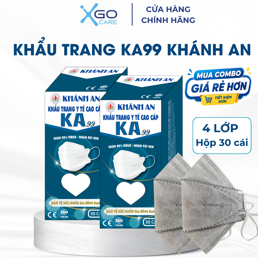 Khẩu trang 4D KF94 Khánh An chống bụi mịn 4 lớp cao cấp hộp 30 cái KAKA99O