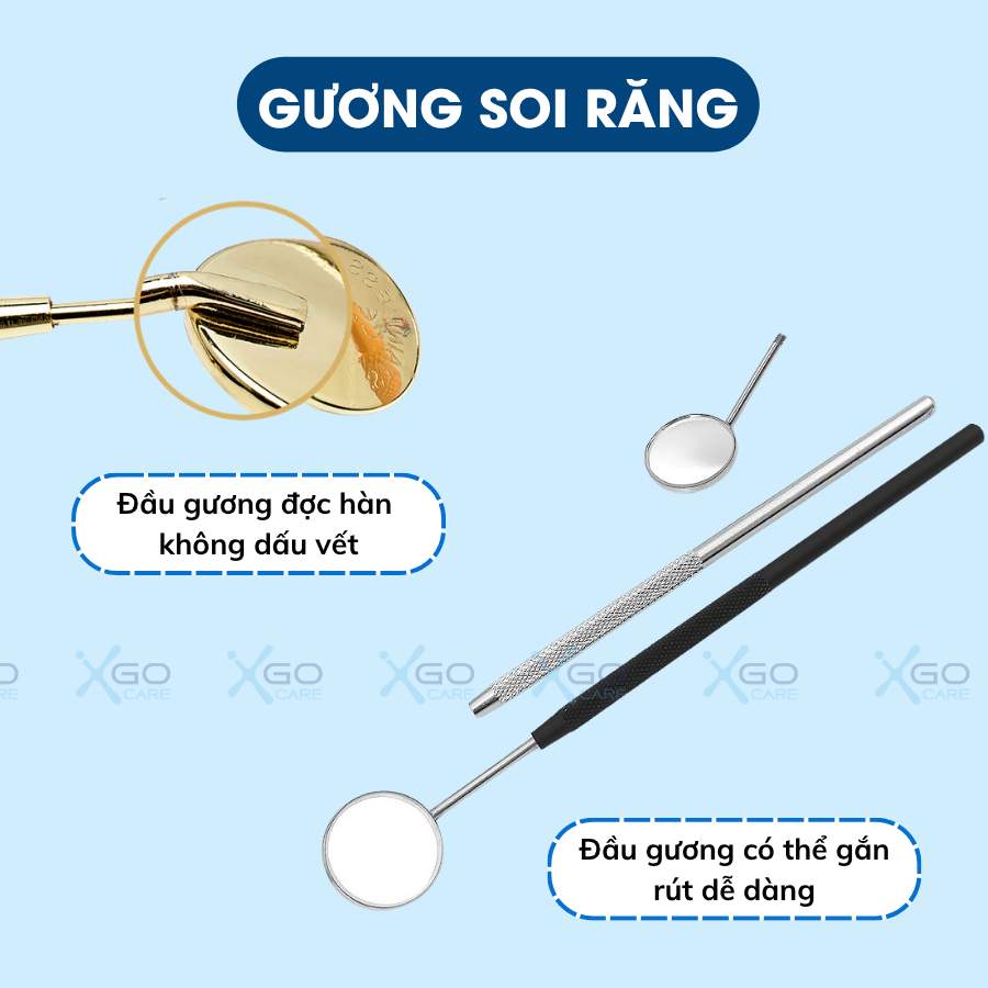 Gương soi răng miệng đa năng dụng cụ được thiết kế tinh tế an toàn sử dụng để soi mi và soi răng miệng CN014
