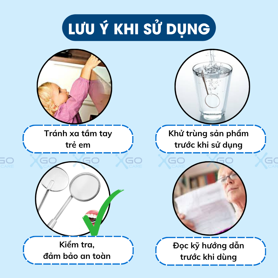 Gương soi răng miệng đa năng dụng cụ được thiết kế tinh tế an toàn sử dụng để soi mi và soi răng miệng CN014