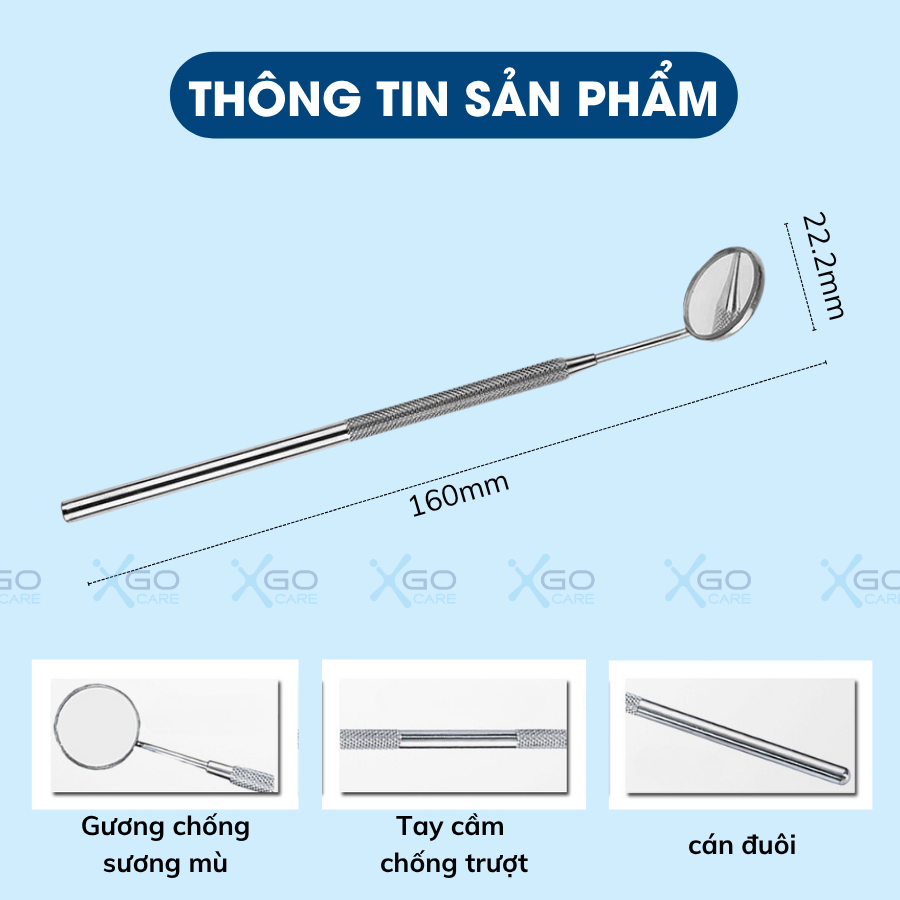 Gương soi răng miệng đa năng dụng cụ được thiết kế tinh tế an toàn sử dụng để soi mi và soi răng miệng CN014