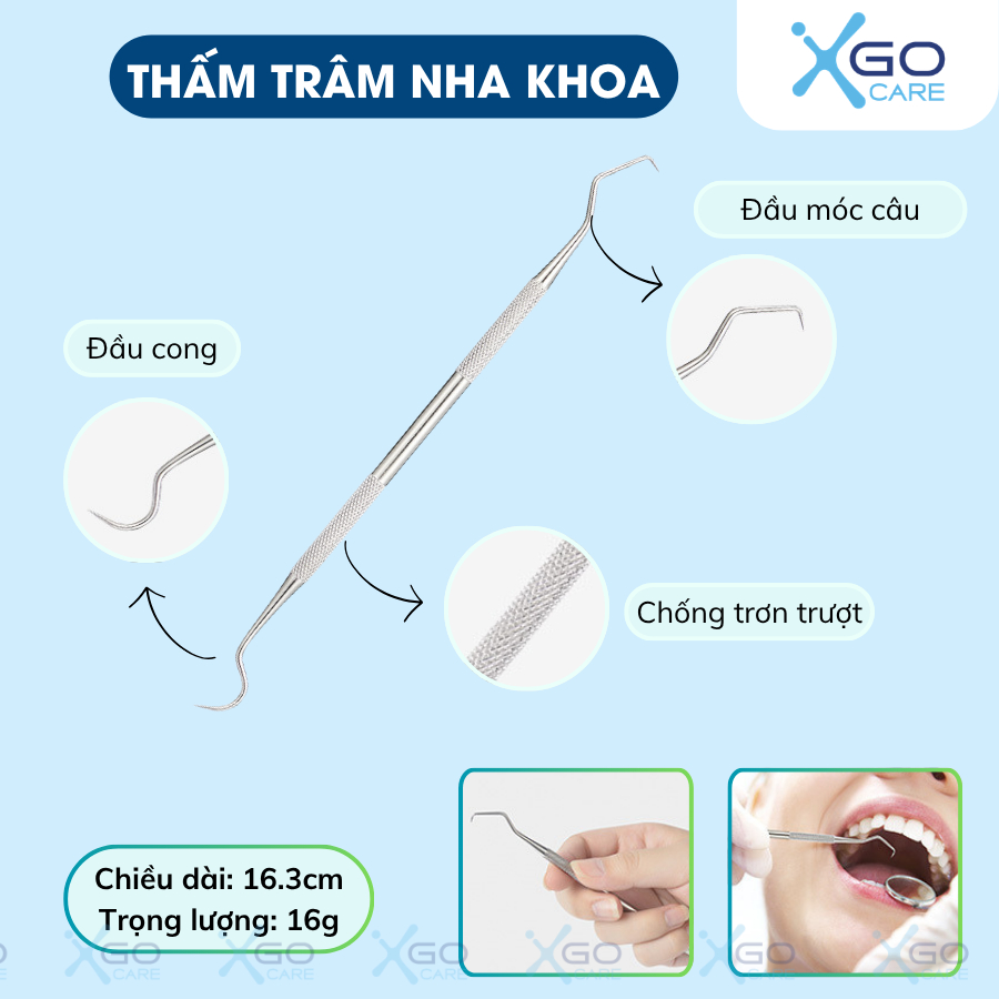 Dụng cụ nha khoa bộ dụng cụ 6 món bằng inox 304 chống rỉ sét chống hôi miệng làm sạch và chăm sóc răng miệng CN014