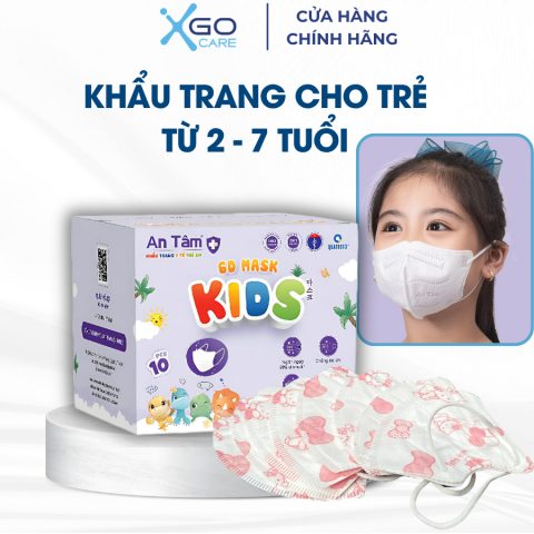 Khẩu trang cho bé 6D Mask Kids An Tâm thùng 100 cái chống bụi mịn kháng khuẩn dành cho bé từ 2 đến 7 tuổi