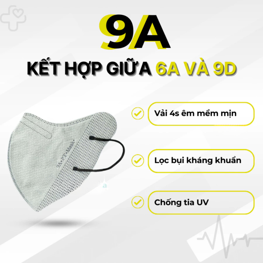 Thùng sỉ 100 bịch khẩu trang 9A PT mask cao cấp 5 lớp kháng khuẩn thiết kế 3D che nắng phổ rộng