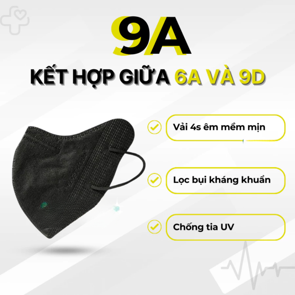 Thùng sỉ 100 bịch khẩu trang 9A PT mask cao cấp 5 lớp kháng khuẩn thiết kế 3D che nắng phổ rộng