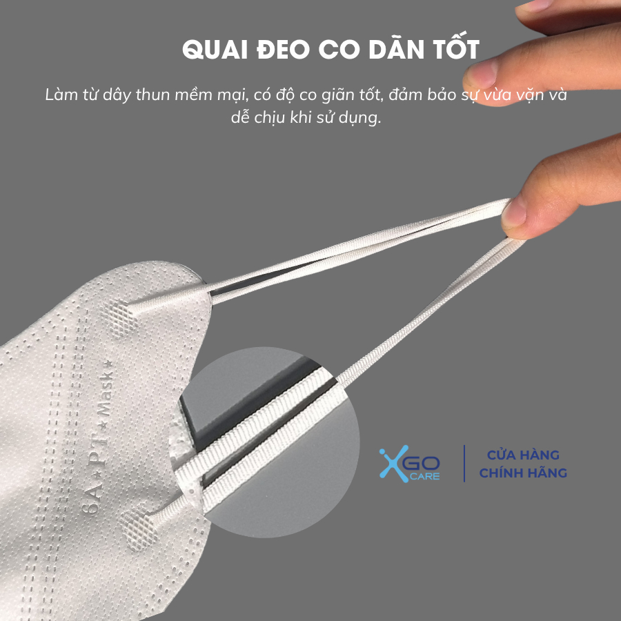 Khẩu trang 6A PT 4 lớp giúp kháng khuẩn vượt trội ngăn chặn khói bụi và chống tia UV toàn diện gói 10 cái PT6AO