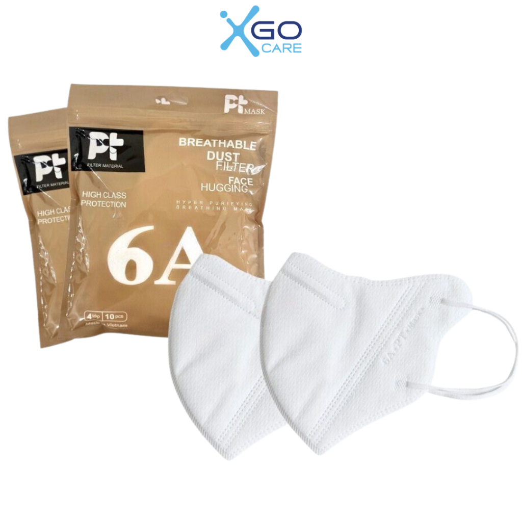Thùng sỉ khẩu trang 6A Phương Tuyến 4 lớp kháng khuẩn dày dặn có đệm mũi chắc chắn độ che phủ cao PT6A