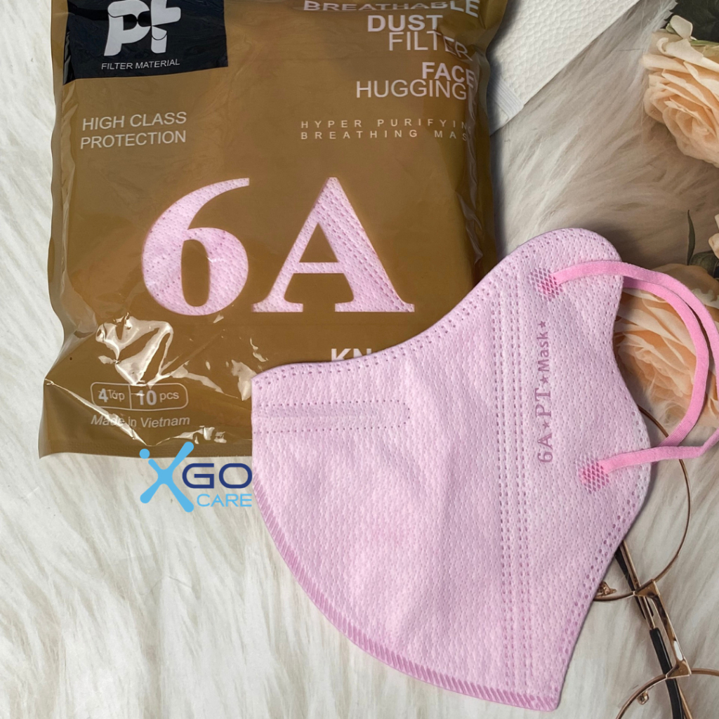 Thùng sỉ khẩu trang 6A Phương Tuyến 4 lớp kháng khuẩn dày dặn có đệm mũi chắc chắn độ che phủ cao PT6A