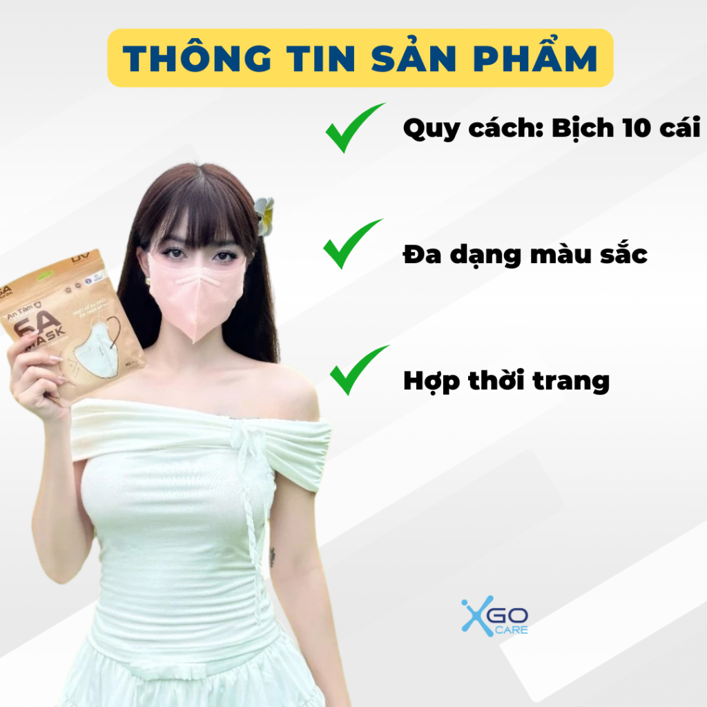 Khẩu trang 6A An Tâm 4 lớp chống nắng toàn diện chống bụi mịn hiệu quả thùng khẩu trang 100 cái tiện ích