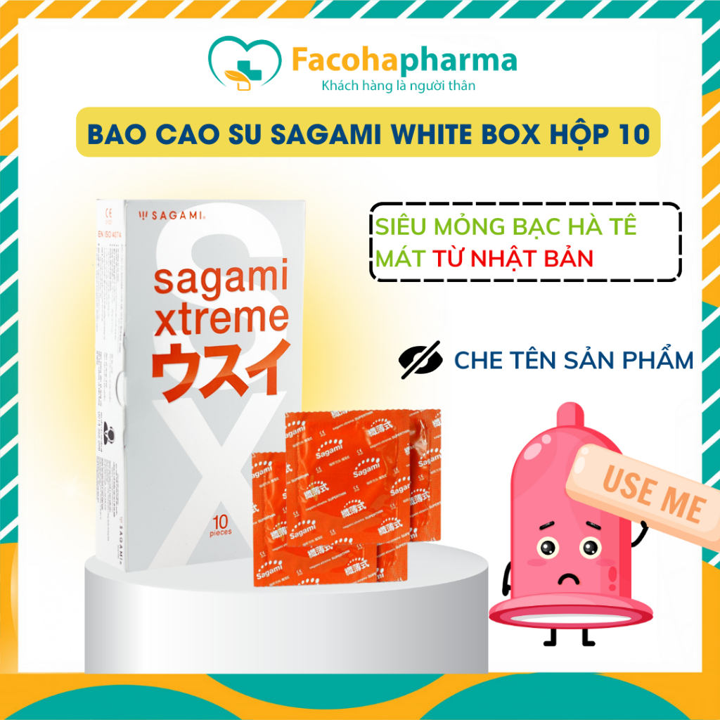 Bao cao su siêu mỏng Sagami Superthin siêu mỏng tăng kích thích kéo dài quan hệ hộp 10 cái