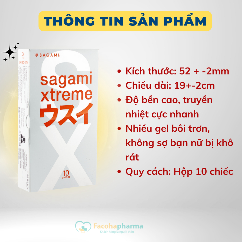 Bao cao su siêu mỏng Sagami Superthin siêu mỏng tăng kích thích kéo dài quan hệ hộp 10 cái