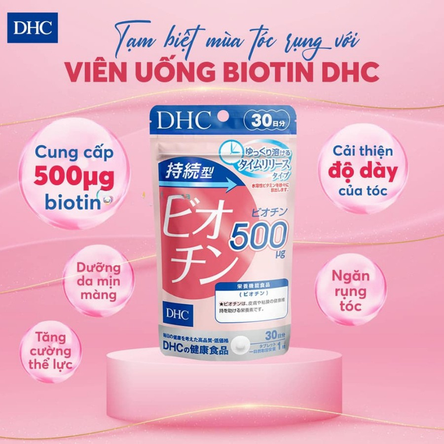 Viên uống DHC Biotin Nhật Bản ngăn rụng tóc giúp tóc chắc khỏe gói 30 viên 30 ngày TPN7.28
