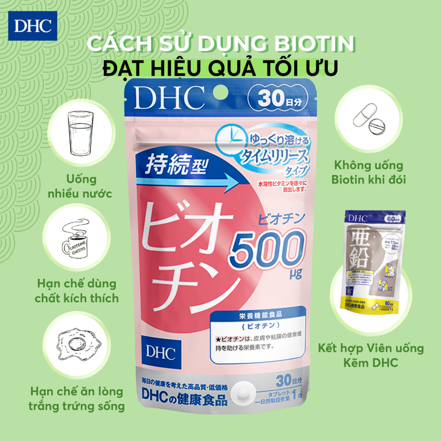 Viên uống DHC Biotin Nhật Bản ngăn rụng tóc giúp tóc chắc khỏe gói 30 viên 30 ngày TPN7.28