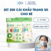 Set 200 cái khẩu trang 5D An Tâm cho bé 3 lớp vải không dệt họa tiết đáng yêu AT5DC
