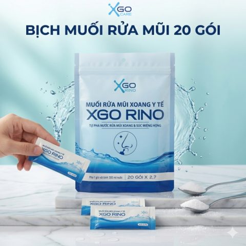 Muối rửa mũi chuyên dụng pha nước muối sinh lý làm sạch khoang mũi cho trẻ em và người lớn