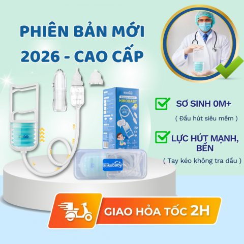 Hút mũi cho bé sơ sinh Hikobaby cầm tay cao cấp hút sạch dịch mũi thông mũi hiệu quả không đau rát an toàn dễ sử dụng
